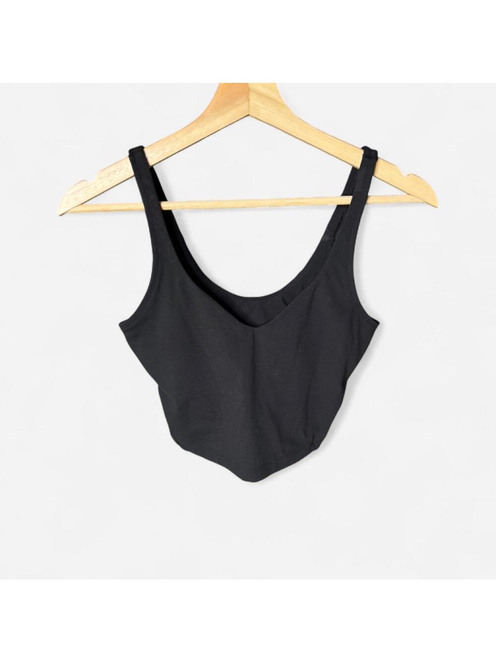 Lululemon Align Cropped Tank Top Size 4 Black V-Neck Cami